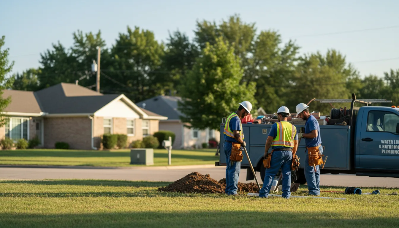 Residential water line and bathroom plumbing service in Saratoga, IN